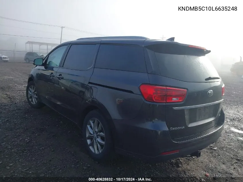 2020 Kia Sedona Ex VIN: KNDMB5C10L6635248 Lot: 40628832