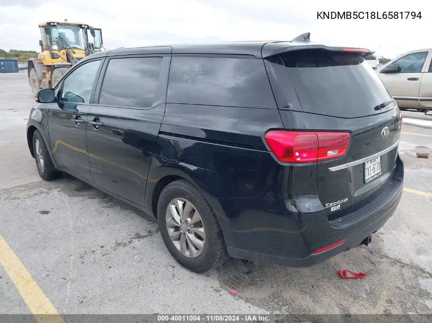 2020 Kia Sedona Lx VIN: KNDMB5C18L6581794 Lot: 40811004