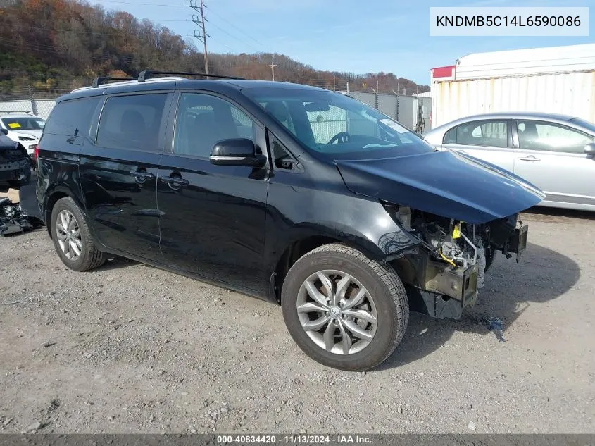 2020 Kia Sedona Ex VIN: KNDMB5C14L6590086 Lot: 40834420