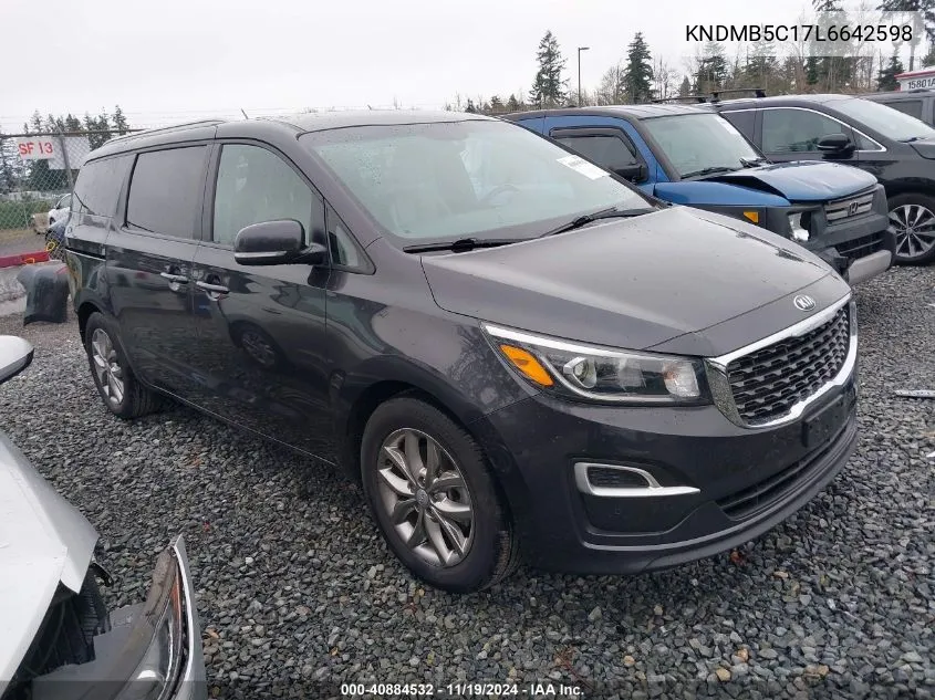 2020 Kia Sedona Ex VIN: KNDMB5C17L6642598 Lot: 40884532