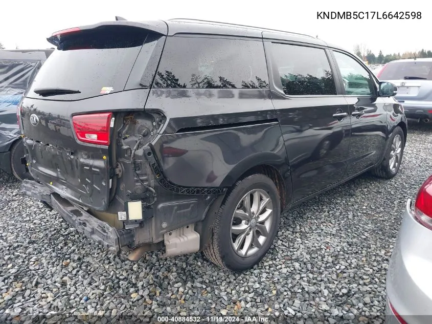 2020 Kia Sedona Ex VIN: KNDMB5C17L6642598 Lot: 40884532