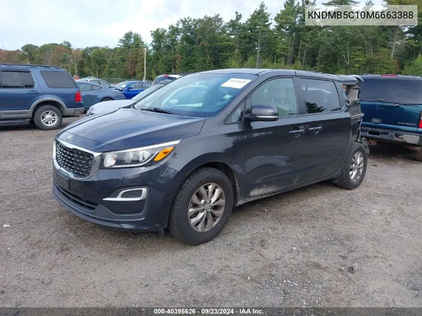 2021 Kia Sedona Lx/Ex VIN: KNDMB5C10M6663388 Lot: 40395626