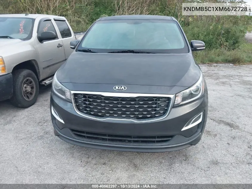 2021 Kia Sedona Lx VIN: KNDMB5C1XM6672728 Lot: 40562297