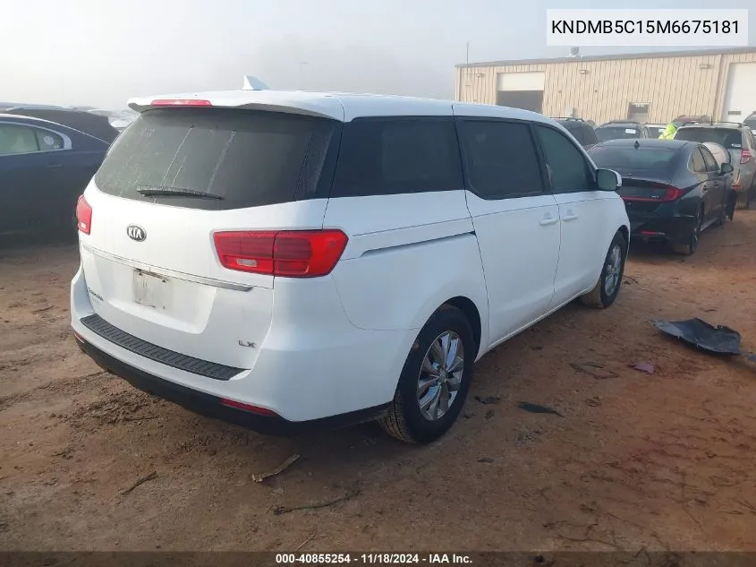 2021 Kia Sedona Lx VIN: KNDMB5C15M6675181 Lot: 40855254