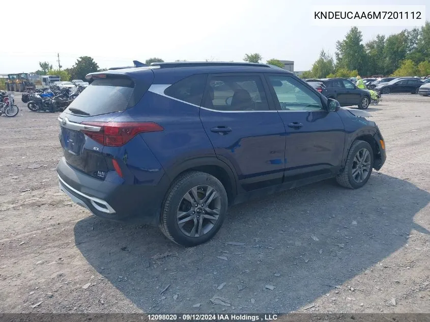 2021 Kia Seltos VIN: KNDEUCAA6M7201112 Lot: 12098020