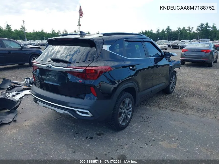 2021 Kia Seltos S VIN: KNDEUCAA8M7188752 Lot: 39885719