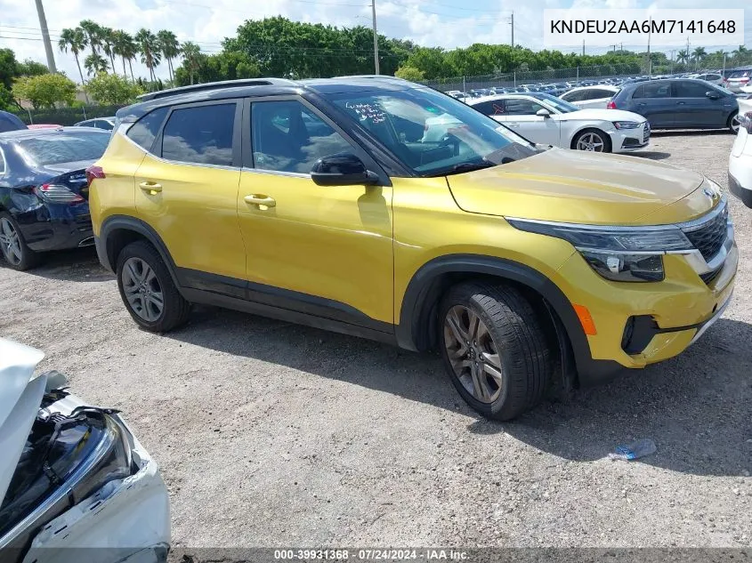 2021 Kia Seltos S VIN: KNDEU2AA6M7141648 Lot: 39931368