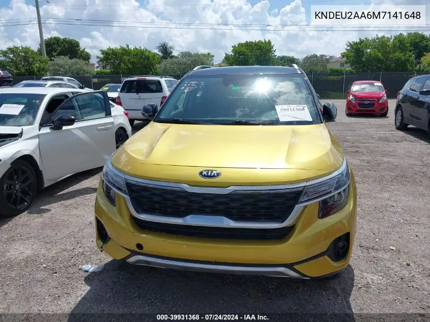 2021 Kia Seltos S VIN: KNDEU2AA6M7141648 Lot: 39931368