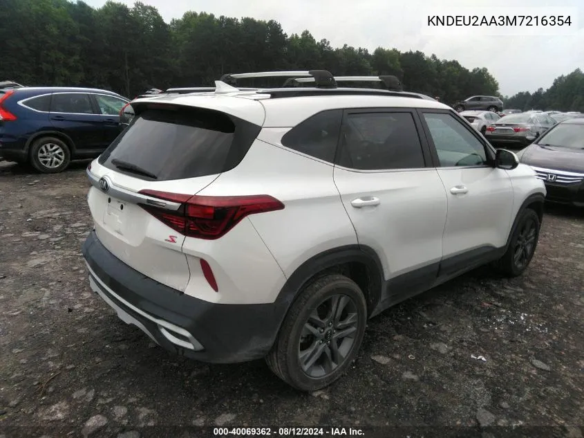 2021 Kia Seltos S VIN: KNDEU2AA3M7216354 Lot: 40069362