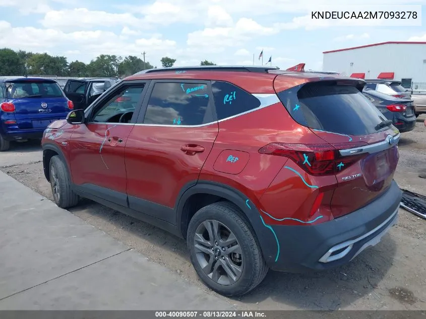 2021 Kia Seltos S VIN: KNDEUCAA2M7093278 Lot: 40090507