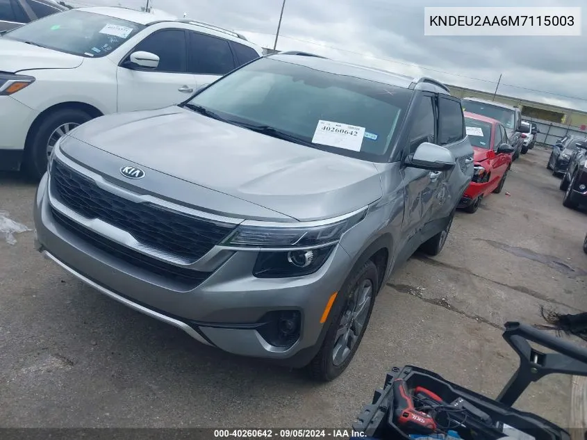 2021 Kia Seltos S VIN: KNDEU2AA6M7115003 Lot: 40260642