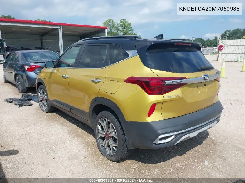 2021 Kia Seltos Sx Turbo VIN: KNDETCA20M7060985 Lot: 40309361