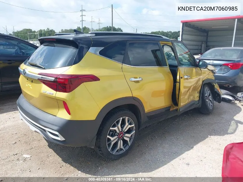 2021 Kia Seltos Sx Turbo VIN: KNDETCA20M7060985 Lot: 40309361