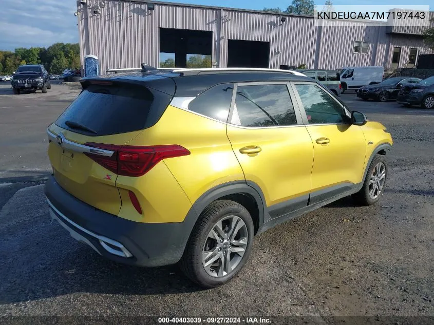 2021 Kia Seltos S VIN: KNDEUCAA7M7197443 Lot: 40403039