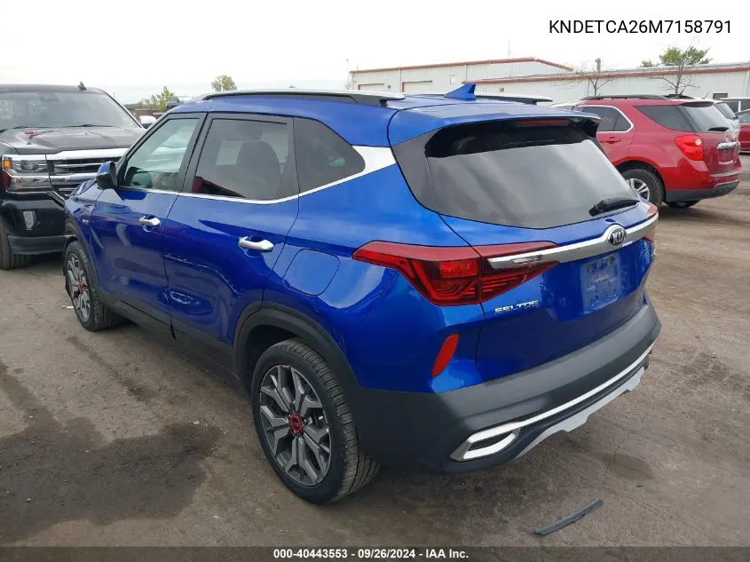 2021 Kia Seltos Sx VIN: KNDETCA26M7158791 Lot: 40443553