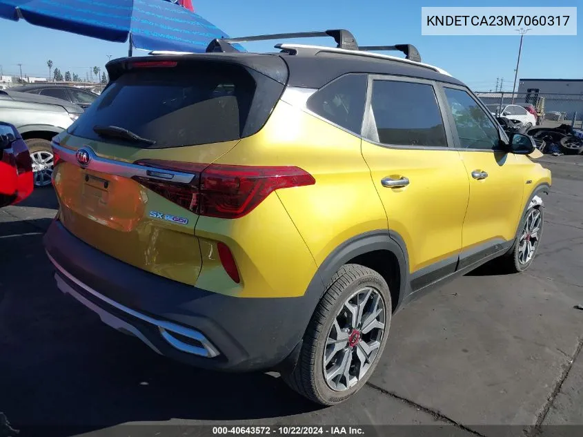 2021 Kia Seltos Sx Turbo VIN: KNDETCA23M7060317 Lot: 40643572