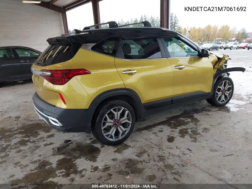 2021 Kia Seltos Sx Turbo VIN: KNDETCA21M7061692 Lot: 40763412