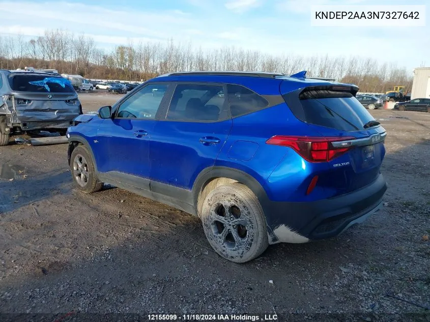 2022 Kia Seltos VIN: KNDEP2AA3N7327642 Lot: 12155099