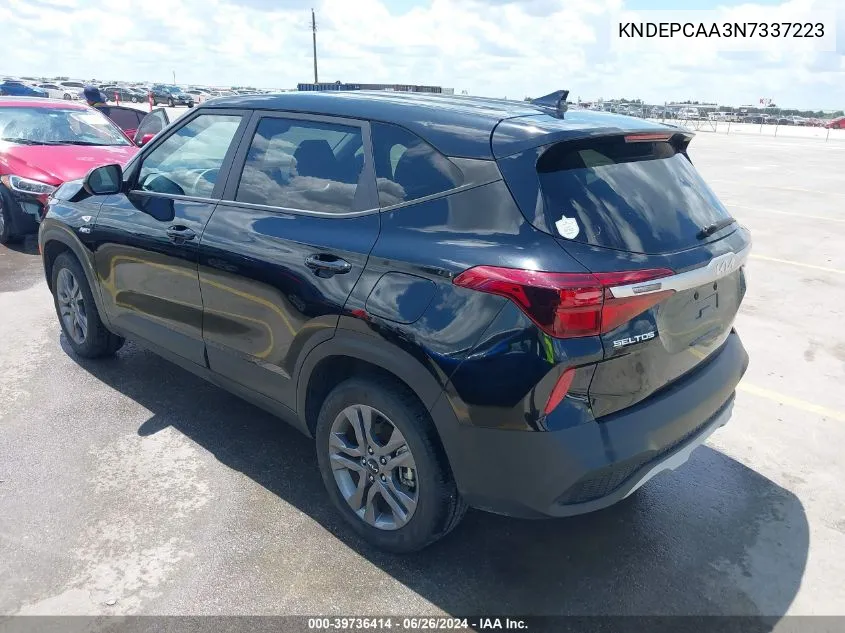 2022 Kia Seltos Lx VIN: KNDEPCAA3N7337223 Lot: 39736414