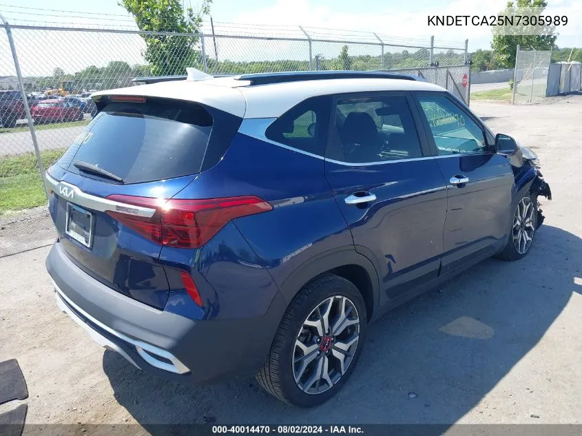 2022 Kia Seltos Sx Turbo VIN: KNDETCA25N7305989 Lot: 40014470