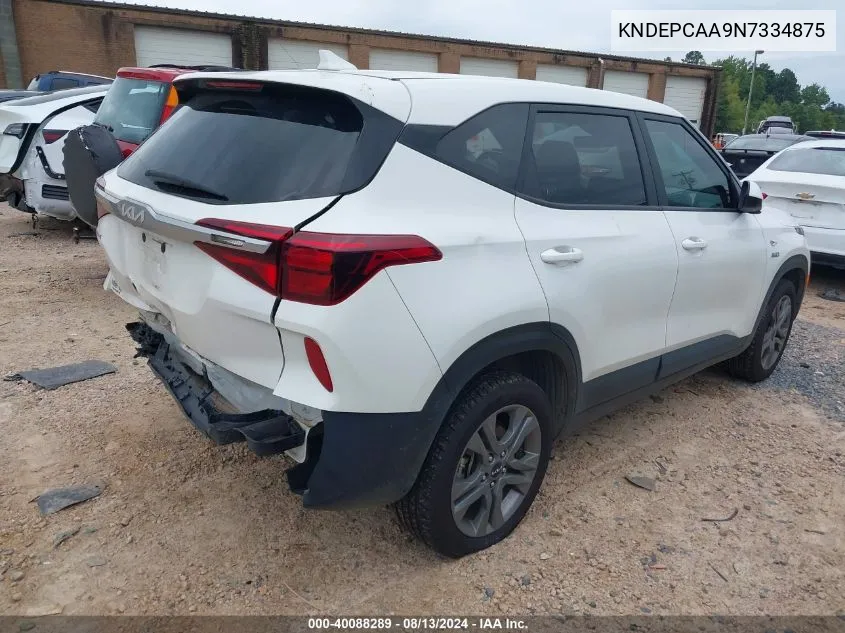 2022 Kia Seltos Lx VIN: KNDEPCAA9N7334875 Lot: 40088289