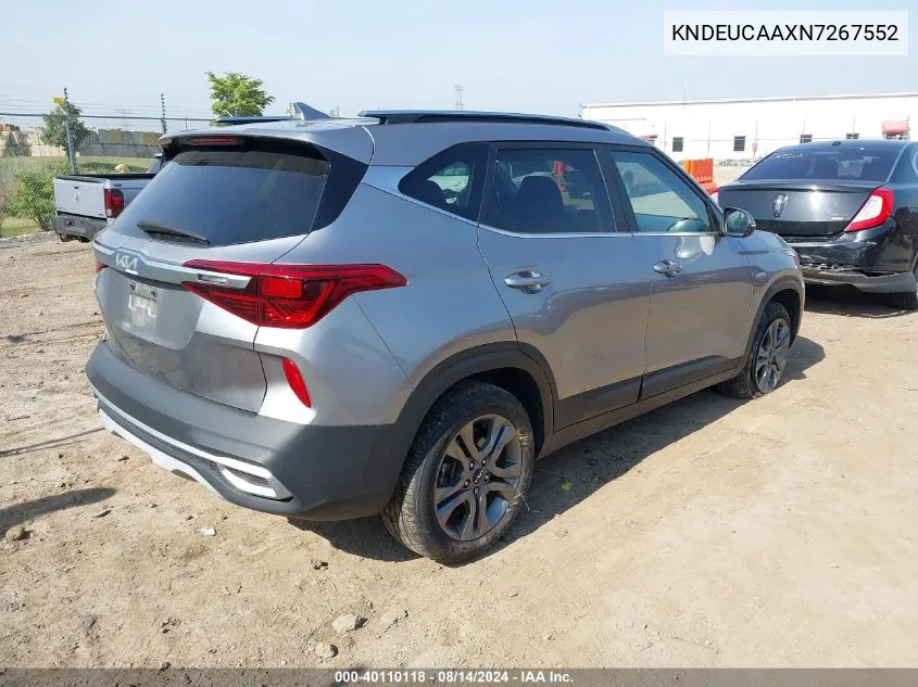 2022 Kia Seltos S VIN: KNDEUCAAXN7267552 Lot: 40110118