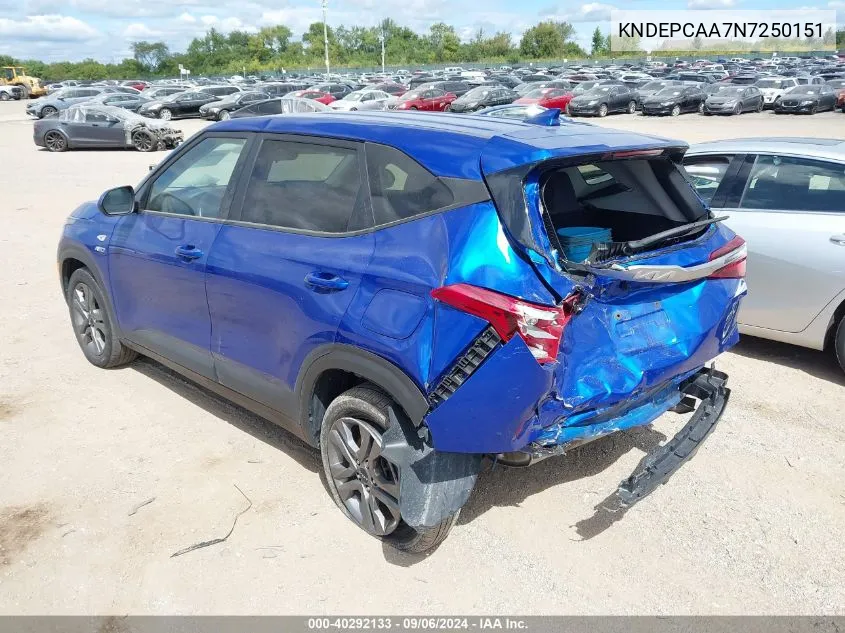 2022 Kia Seltos Lx VIN: KNDEPCAA7N7250151 Lot: 40292133