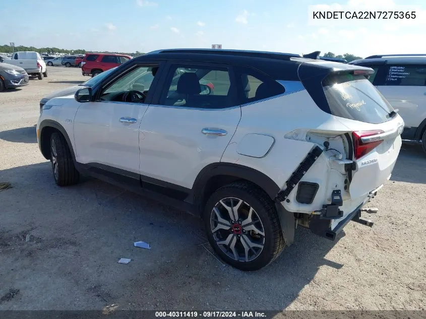 2022 Kia Seltos Sx Turbo VIN: KNDETCA22N7275365 Lot: 40311419