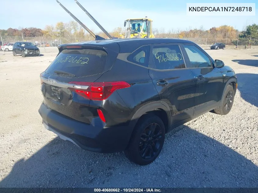 2022 Kia Seltos Lx VIN: KNDEPCAA1N7248718 Lot: 40680662