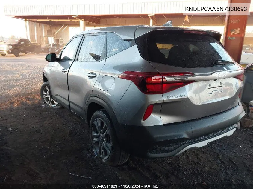 2022 Kia Seltos Lx VIN: KNDEPCAA5N7330693 Lot: 40911829