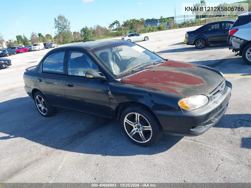 1999 Kia Sephia Ls VIN: KNAFB1212X5806786 Lot: 40685883