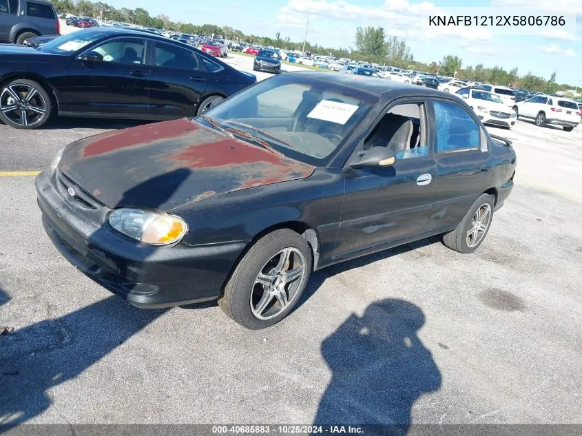 1999 Kia Sephia Ls VIN: KNAFB1212X5806786 Lot: 40685883