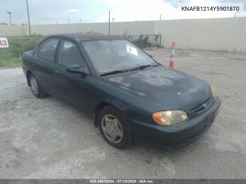 2000 Kia Sephia Ls/Ls W/Power Pkg VIN: KNAFB1214Y5901870 Lot: 39815584