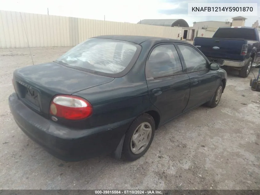 2000 Kia Sephia Ls/Ls W/Power Pkg VIN: KNAFB1214Y5901870 Lot: 39815584