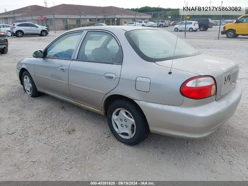 2000 Kia Sephia VIN: KNAFB1217Y5863082 Lot: 40391820