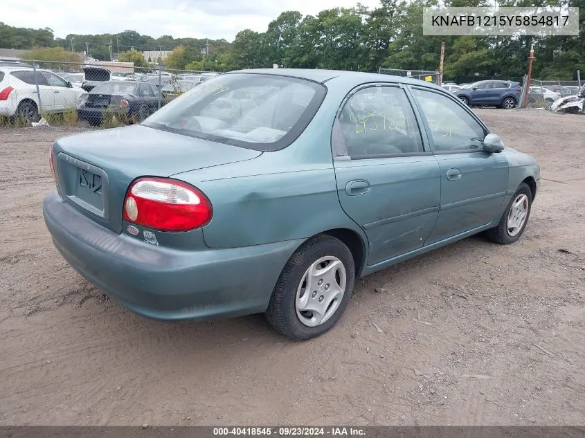 2000 Kia Sephia Ls/Ls W/Power Pkg VIN: KNAFB1215Y5854817 Lot: 40418545