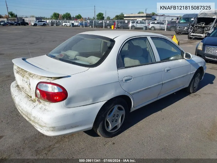 2001 Kia Sephia Ls VIN: KNAFB121815087325 Lot: 39811341