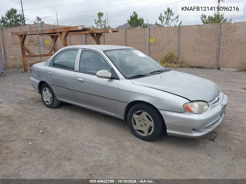 2001 Kia Sephia Ls VIN: KNAFB121415096216 Lot: 40622759