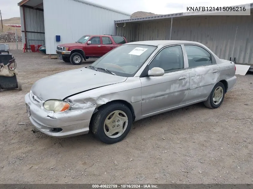 2001 Kia Sephia Ls VIN: KNAFB121415096216 Lot: 40622759