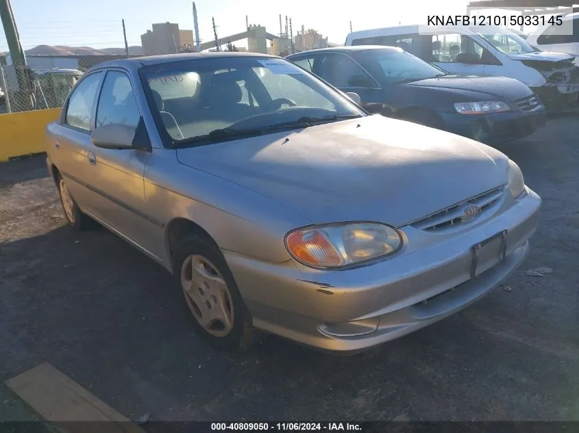 2001 Kia Sephia Ls VIN: KNAFB121015033145 Lot: 40809050