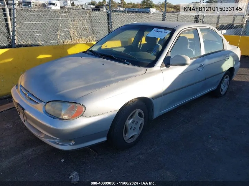 2001 Kia Sephia Ls VIN: KNAFB121015033145 Lot: 40809050