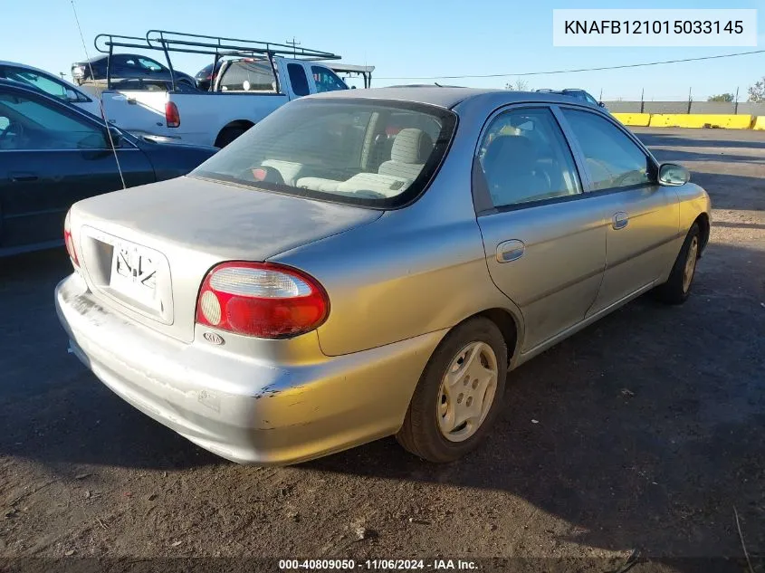 2001 Kia Sephia Ls VIN: KNAFB121015033145 Lot: 40809050