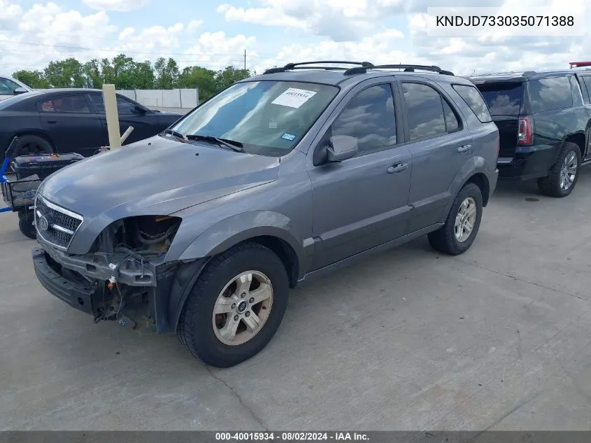 KNDJD733035071388 2003 Kia Sorento Ex/Lx