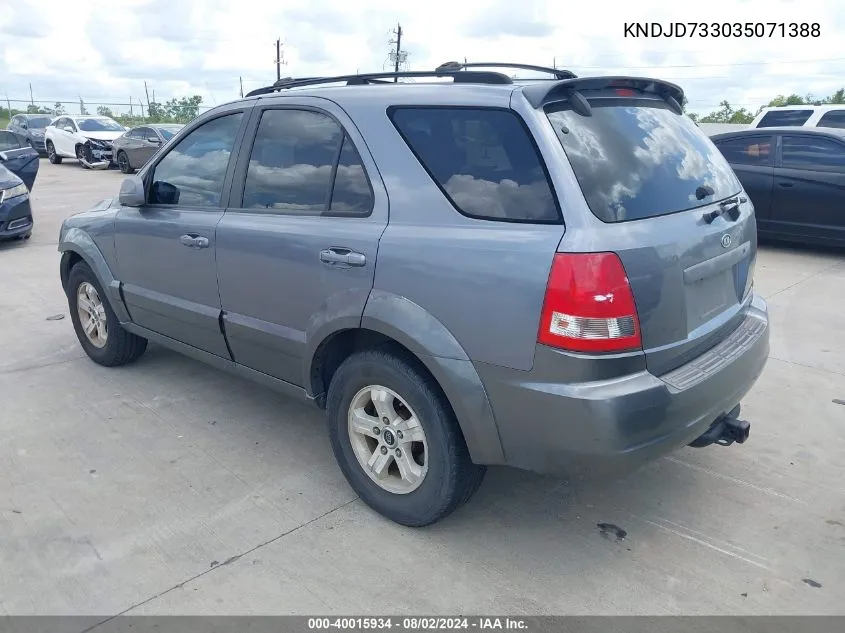 KNDJD733035071388 2003 Kia Sorento Ex/Lx