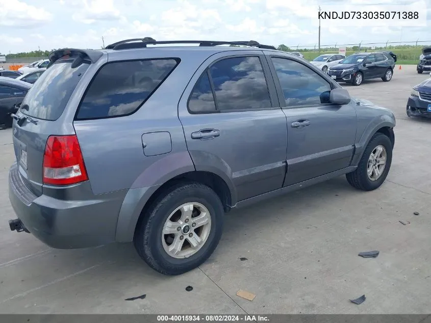 KNDJD733035071388 2003 Kia Sorento Ex/Lx