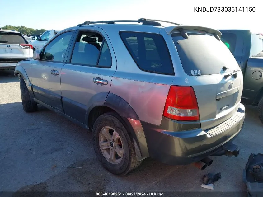 KNDJD733035141150 2003 Kia Sorento Ex/Lx