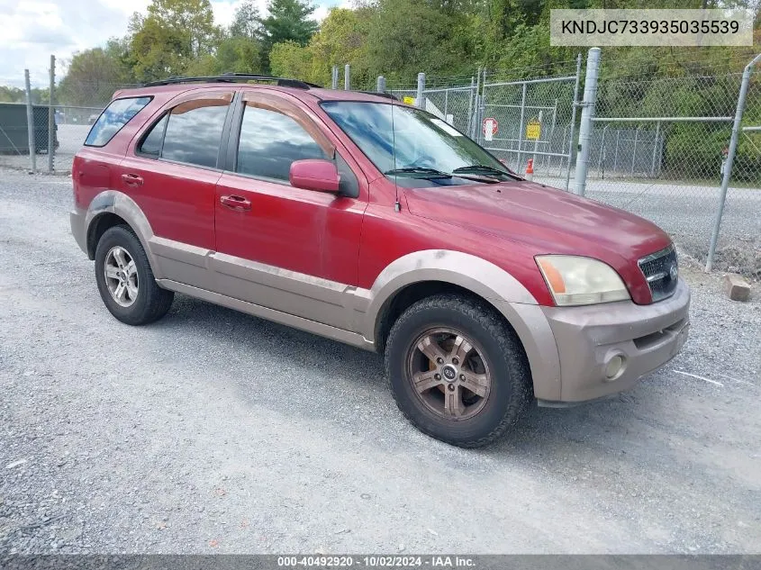 2003 Kia Sorento Ex/Lx VIN: KNDJC733935035539 Lot: 40492920