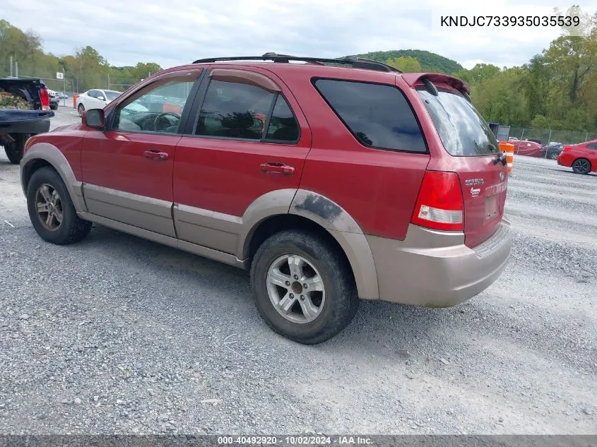 2003 Kia Sorento Ex/Lx VIN: KNDJC733935035539 Lot: 40492920