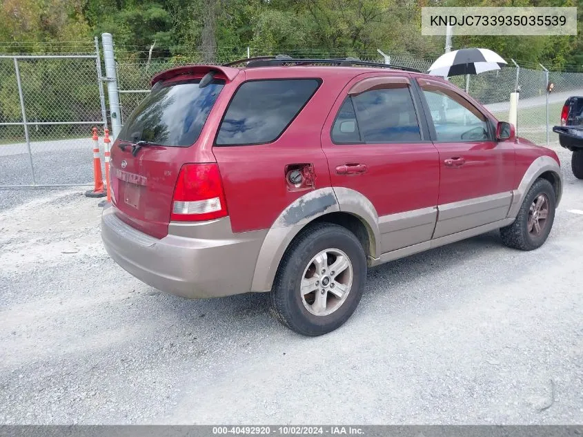 2003 Kia Sorento Ex/Lx VIN: KNDJC733935035539 Lot: 40492920