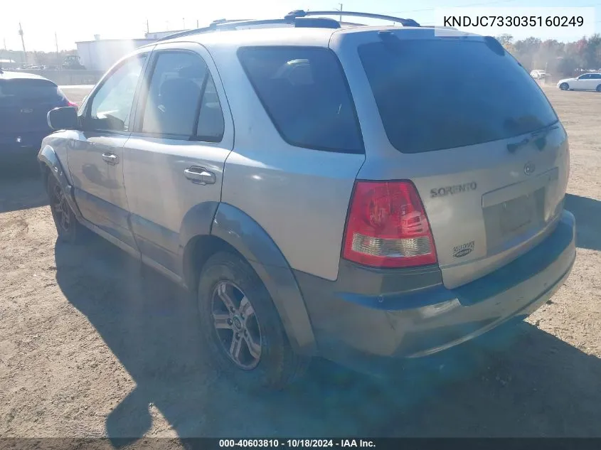 KNDJC733035160249 2003 Kia Sorento Ex/Lx